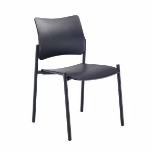 image of TC Office Florence Plastic Side Chair with Black Frame, Black