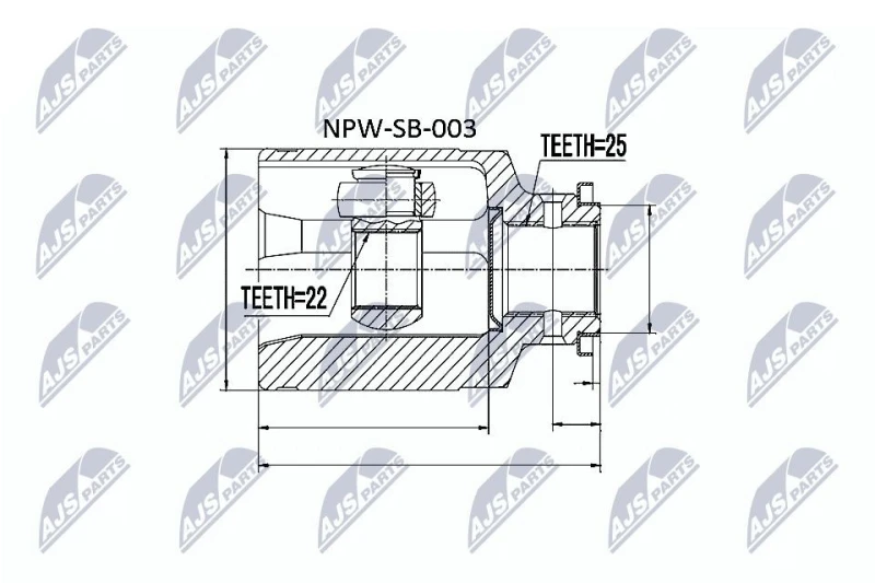 Image of NTY CV joint kit NTY NPW-SB-003