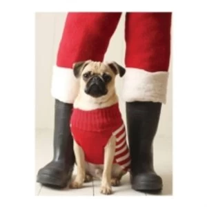 Image of Pug Elf Holiday Half Notecard