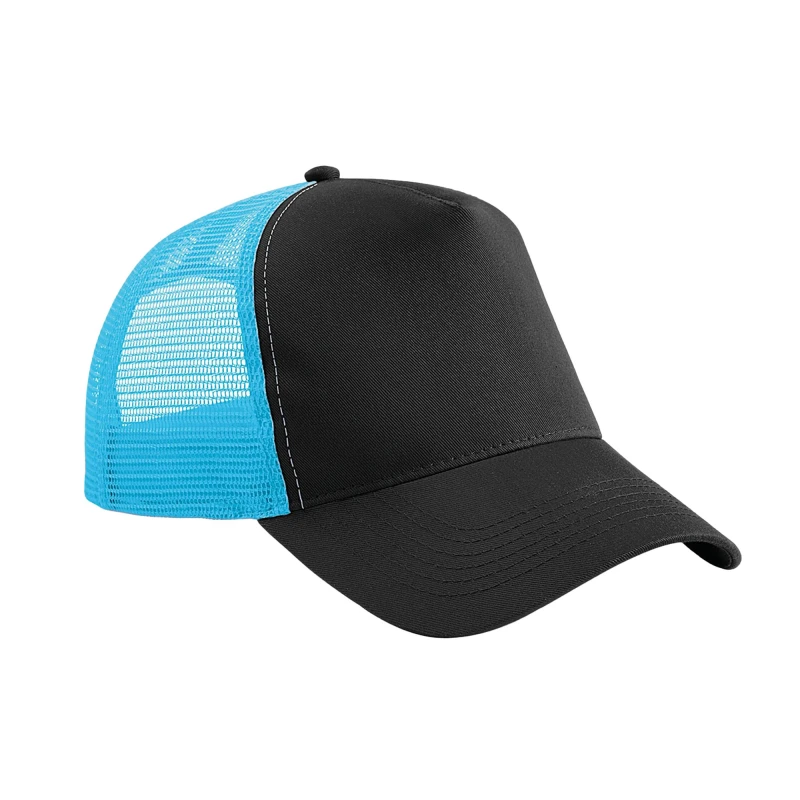 Image of Beechfield Beechfield Men Snapback Trucker Cap in True Black True Black One Size Male 5063377408119