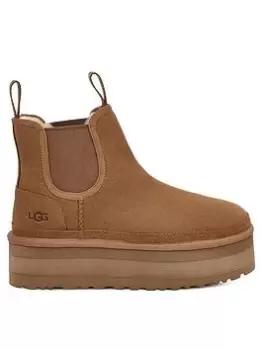Image of UGG Neumel Platform Chelsea Ankle Boots - Chestnut, Size 7, Women