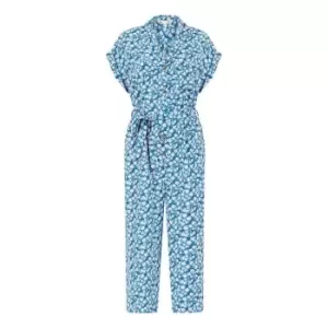 image of Yumi Blue Ditsy Print Jumpsuit - Blue