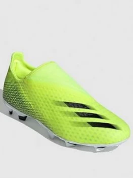 Image of adidas X Laceless Ghosted.3 Firm Ground Football Boots - Black, Yellow, Size 10, Men