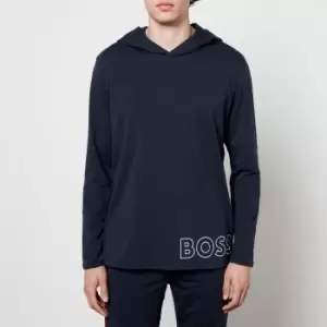 Image of BOSS Bodywear Mens Identity Hooded Long Sleeve Top - Dark Blue - M