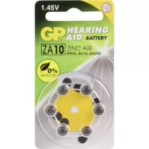 Image of GP Batteries GPZA10 / PR70 Button cell ZA 10 Zinc air 90 mAh 1.4 V 6 pc(s)