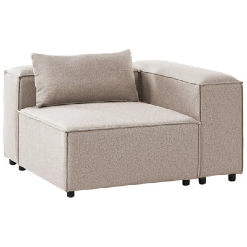 Image of Beliani Corner Seat Brande Fabric Light Brown Symmetrical