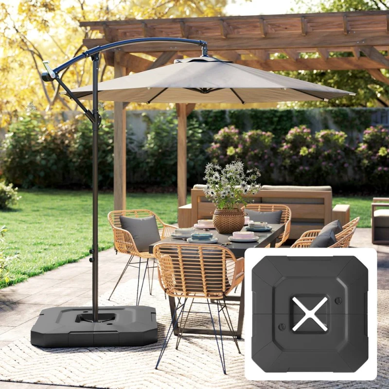 Image of OUTSUNNY Umbrella Weights for Cantilever Parasol, 2 PCS Parasol Base Weights in Black Unisex