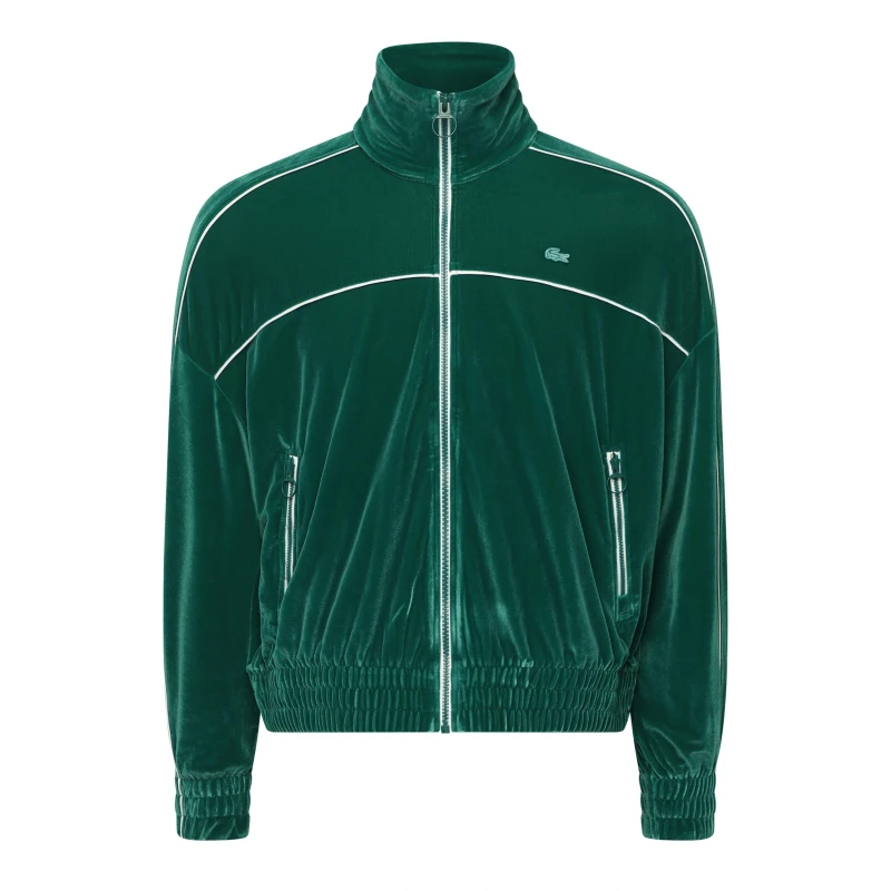 Image of Lacoste Oversized Zipped Velour Sweatshirt Multi Colour female 12