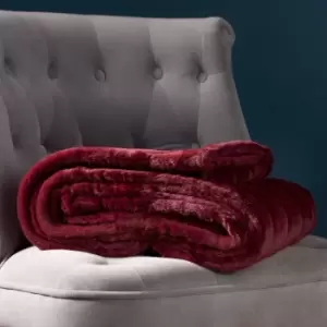 Image of Empress Faux Fur Throw Ruby (Red)