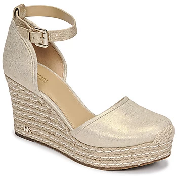 image of Michael Kors KENDRICK WEDGE womens Sandals in Gold,7.5