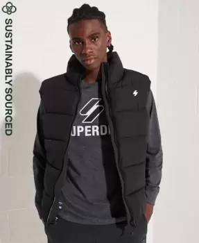 Image of Superdry Mens Non Hooded Sports Puffer Gilet Black - Size: Xxl