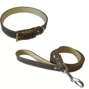 Image of Bunty Leather Style Dog Collar And Lead - Medium