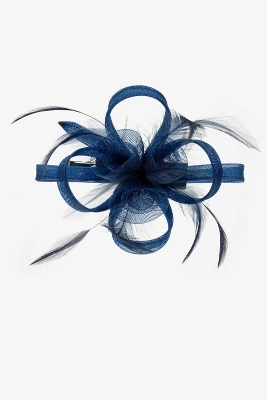Image of Jon Richard Womens Navy Small Clip Fascinator Navy Female One Size