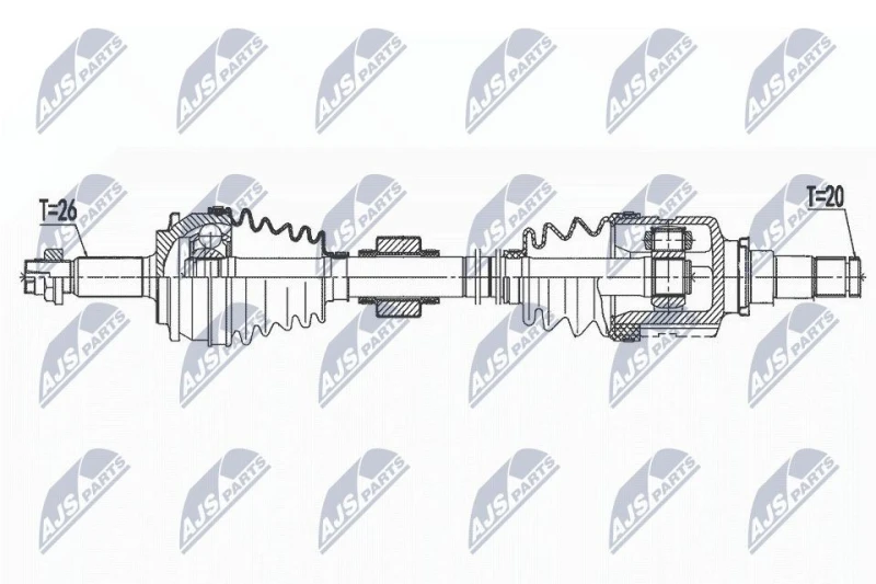 Image of NTY NPW-TY-151 Drive shaft Front Axle Left Drive Shaft (13)