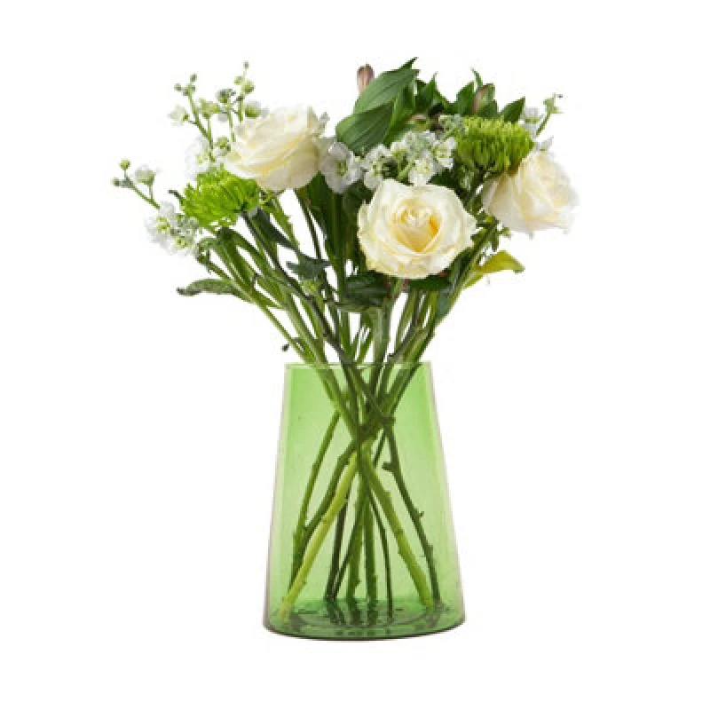 Image of Nicola Spring Jebel Recycled Glass Large Vase - Wide Table Center Piece - 3.5L - Green