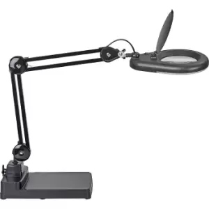 image of MAUL MAULviso LED magnifying lamp, arm length 310 mm, with base, black