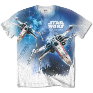 Image of Star Wars - Rogue One X-Wing Unisex Medium T-Shirt - Sublimated,White
