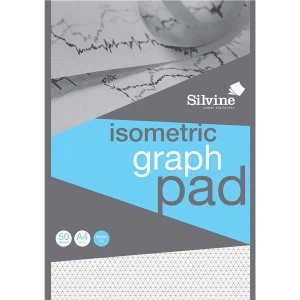 Image of Silvine A4 Student Graph Pad 90gsm 5mm Isometric 50 Sheets
