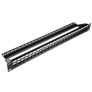 image of Secomp 26.11.0357 Patch Panel, Rj45, Keystone, 24Port, Blk