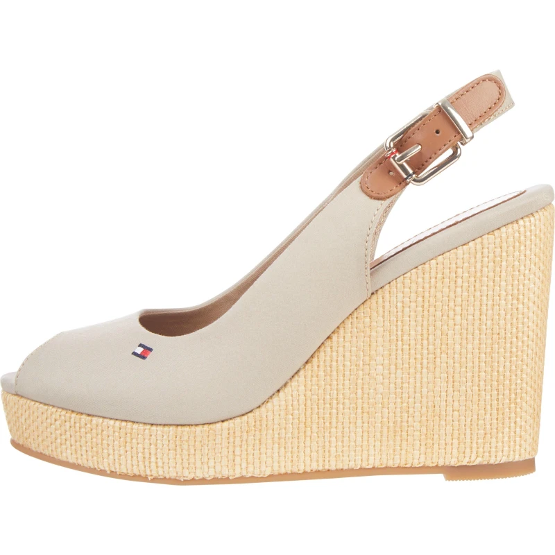 Image of Tommy Hilfiger Iconic Elena Sling Back Wedges Stone female 7 (41)