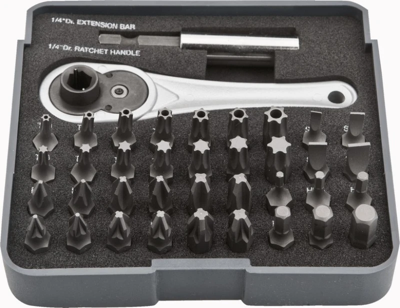 Image of NEO TOOLS 06-105 Screwdriver Bit Set Number of tools: 38 Chrome Vanadium Steel Screwdriver Bit Set (6625)
