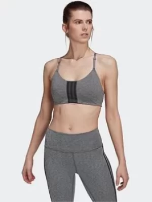 Image of adidas Aeroimpact Training Light-support Bra, Grey/Black, Size L, Women