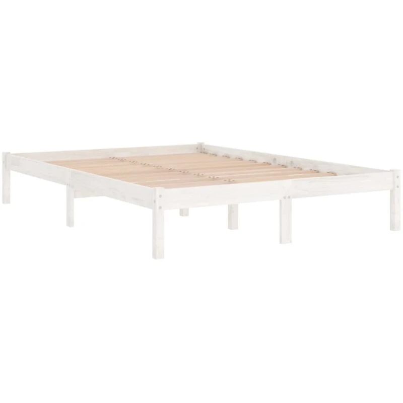 Image of VIDAXL 810013 Bed Frame without Mattress White Solid Wood 120x200cm vidaXL 8720286762394