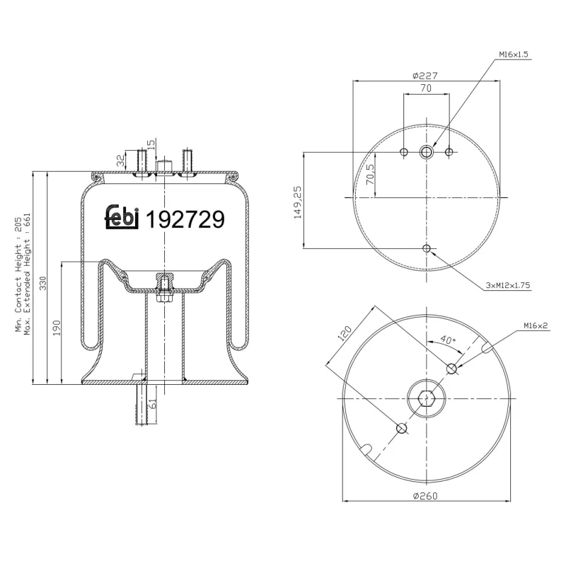 Image of FEBI BILSTEIN 192729 Boot, air suspension febi Plus Rear Axle Right Boot,air suspension (324)