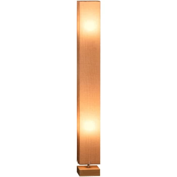 Image of 120cm Tall Linen Floor Lamp Wood Base Steel Frame Stylish Home Lighting - Homcom