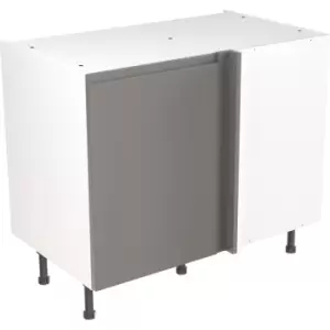 Image of Kitchen Kit Flatpack J-Pull Kitchen Cabinet Base Blind Corner Unit Super Gloss 1000mm in Dust Grey MFC