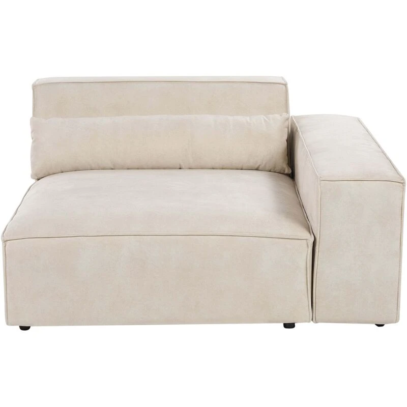 Image of Beliani Corner Seat Hellnar Velvet Light Beige Left Hand