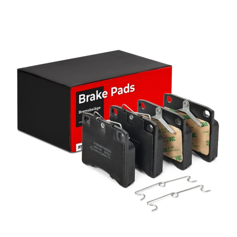 Image of STARK SKBP-0010300 Brake pad set Front Axle, excl. wear warning contact, with spring, with anti-squeak plate Brake Pad Set,disc brake (402)