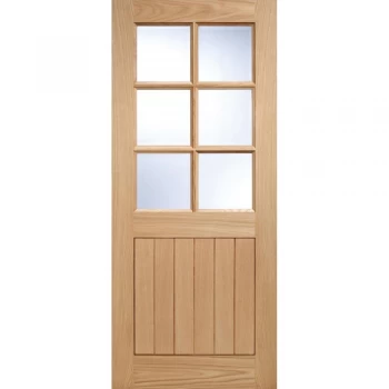 Image of LPD External Oak COTTAGE 6 Light Clear Double Glazed Front Door D&G - 762mm x 1981mm