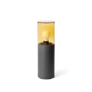 image of Kila Dark Grey Beacon Pedestal Lamp 40cm Amber IP65