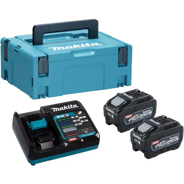 image of Makita 191V42-8 40v Max XGT Cordless 2 Battery 5ah and Charger Kit 191V42-8 Battery Amp Hours: 5ah