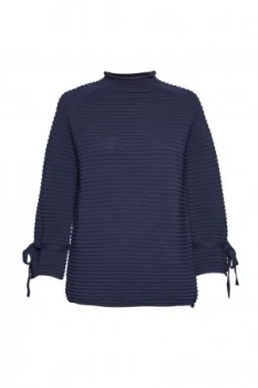 image of Great Plains Kimara Cotton Bow Sleeve Jumper Blue