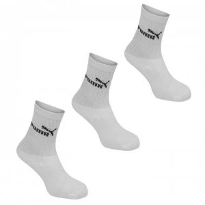 image of Puma 3 Pack Crew Socks Junior - White