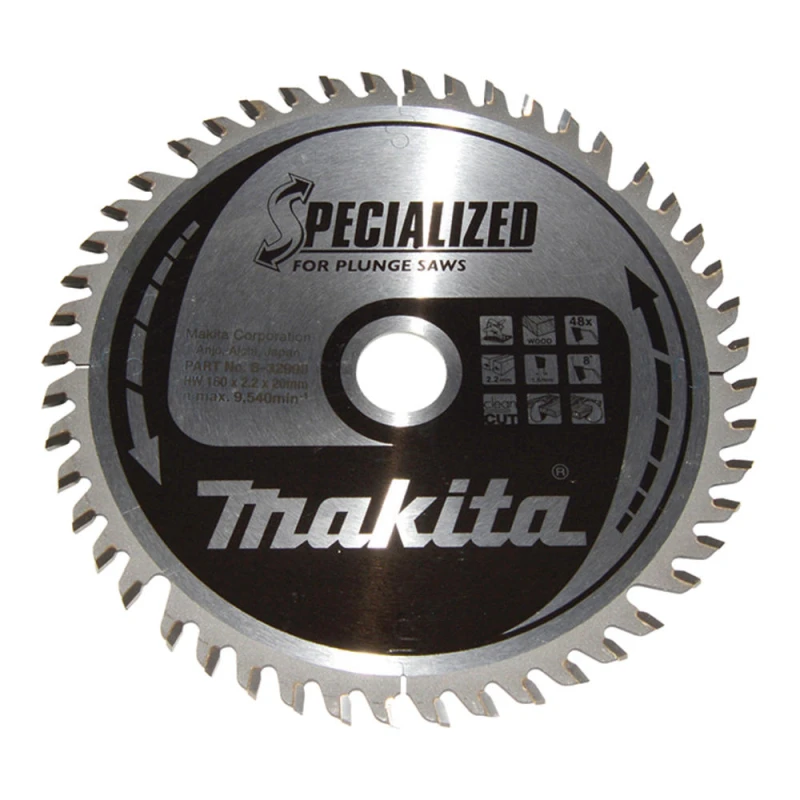 Image of Makita SPECIALIZED Circular Plunge Saw Blade for Wood Cutting B-32998 Diameter: 160mm