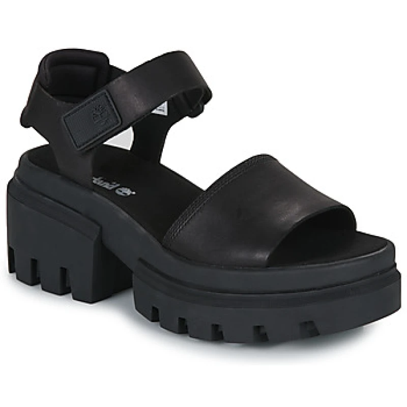 Image of Timberland EVERLEIGH ANKLE STRAP womens Heeled sandals in Black