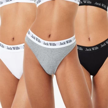 Image of Jack Wills Deptford Multipack Thong 3 Pack - Wht/Grey/ Black
