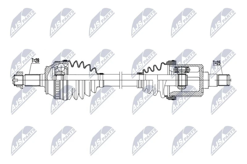 Image of NTY NPW-LR-037 Drive shaft Automatic Transmission, Front Axle Right Drive Shaft (13)