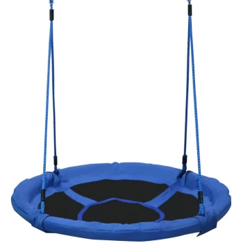 image of 40" / 100cm Tree Swing Round Kids Nest Swing Seat for Outdoor Backyard Garden Play Activity Blue - Homcom