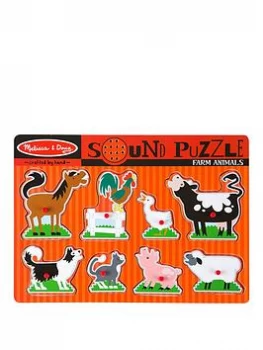 image of Melissa & Doug Farm Animals Sound Puzzle, One Colour