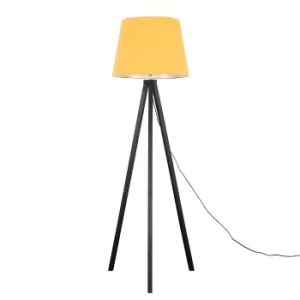 Image of Barbro Dark Wood with XL Mustard Aspen Shade
