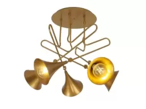 Image of Jazz Ceiling, 76cm Round, 5 x E27 (Max 20W), Gold Painting