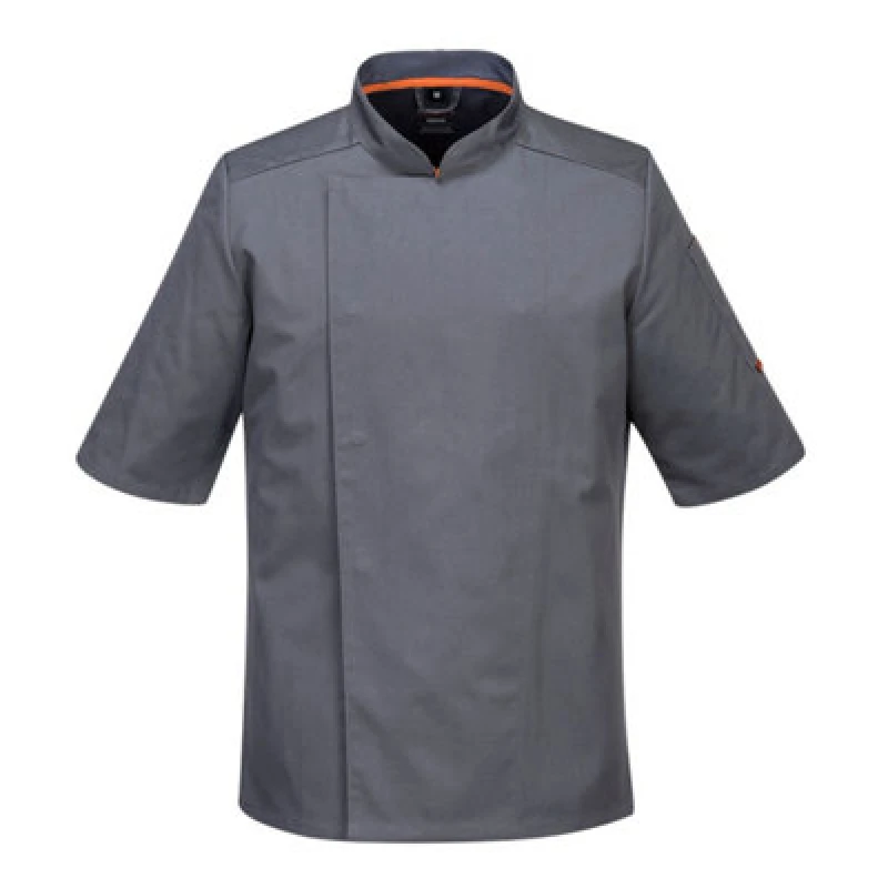 Image of Portwest MeshAir Pro Short Sleeve Chefs Jacket C738SGRL Colour: Slate Grey