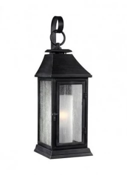 image of 1 Light Outdoor Small Wall Lantern Light Weathered Zinc IP44, E27