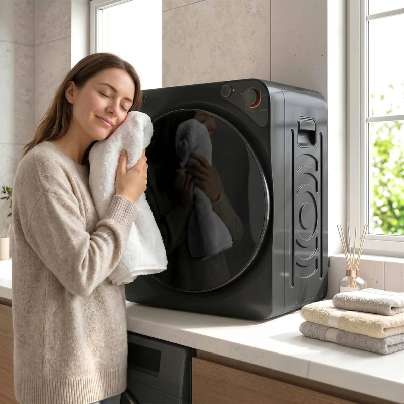 Image of HOMCOM 5kg Vented Tumble Dryer, Compact Dryer with 5 Drying Modes in Black Unisex