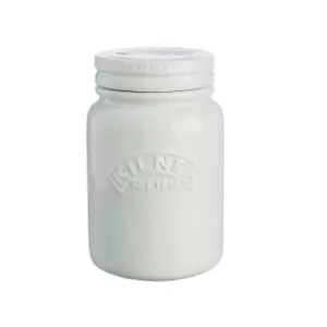 image of Kilner Ceramic Push Top Moon Grey Jar 0.6lt