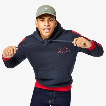 image of Jack Wills Dornoch Panel Hoodie - Navy